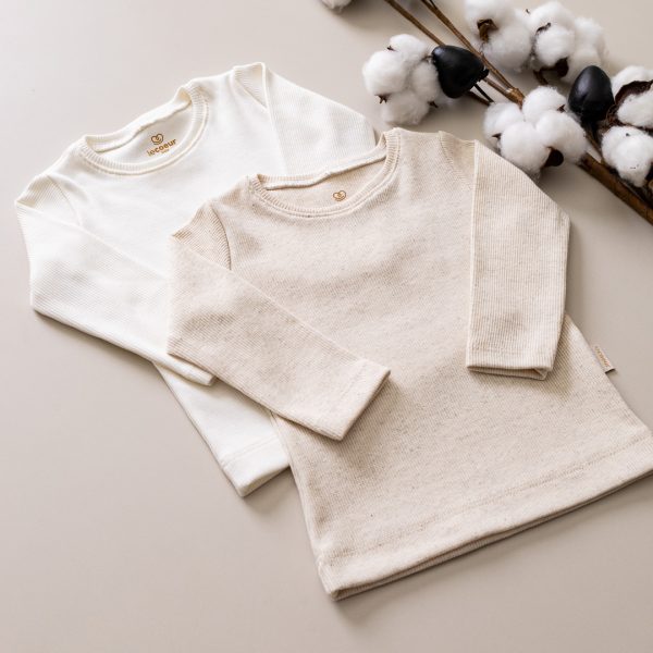 Camiseta Ribana 100% algodão confortavel unissex le coeur outono inverno varejo minimalista estiloso basico pratico leve moda bebe baby clean moderno inverno