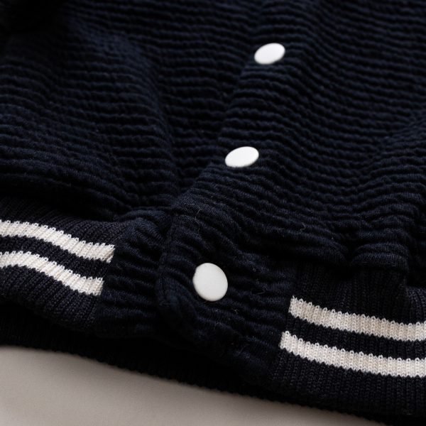 Jaqueta bomber malha 100% algodão confortavel unissex le coeur outono inverno varejo minimalista estiloso basico pratico facil abotoar leve moda bebe baby clean moderno