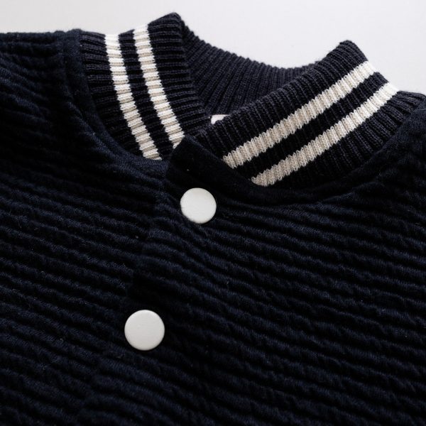 Jaqueta bomber malha 100% algodão confortavel unissex le coeur outono inverno varejo minimalista estiloso basico pratico facil abotoar leve moda bebe baby clean moderno