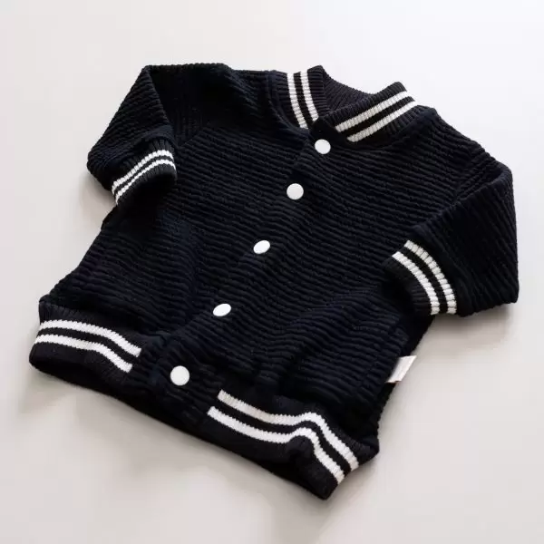 Jaqueta bomber malha 100% algodão confortavel unissex le coeur outono inverno varejo minimalista estiloso basico pratico facil abotoar leve moda bebe baby clean moderno
