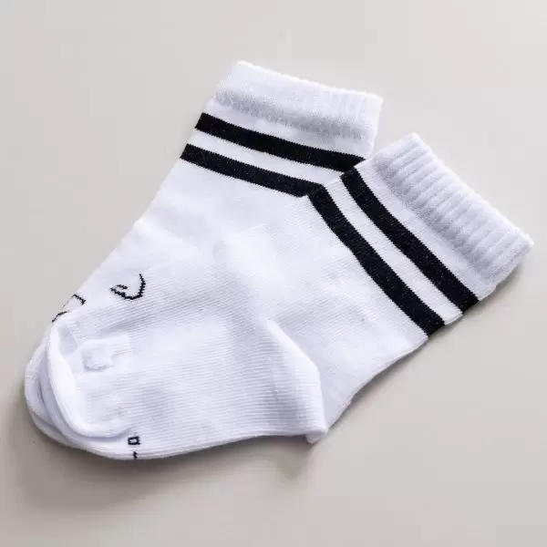 meia cano alto quentinha com 1 par branco listra confortavel neutro unissex le coeur outono inverno varejo minimalista estiloso basico pratico facil moda bebe