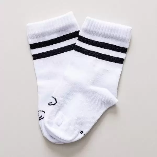meia cano alto quentinha com 1 par branco listra confortavel neutro unissex le coeur outono inverno varejo minimalista estiloso basico pratico facil moda bebe