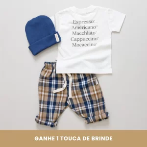 look Infantil Completo com Camiseta, Calça e Touca
