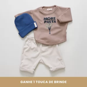 look Infantil Completo com Blusão Over, Calça, Meia e Touca