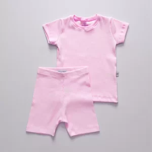 Conjunto Bebê Unissex Camiseta e Shorts Rosa