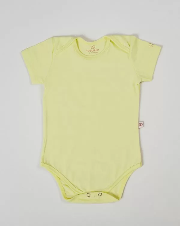 Body Bebê Manga Curta Cotton Lime