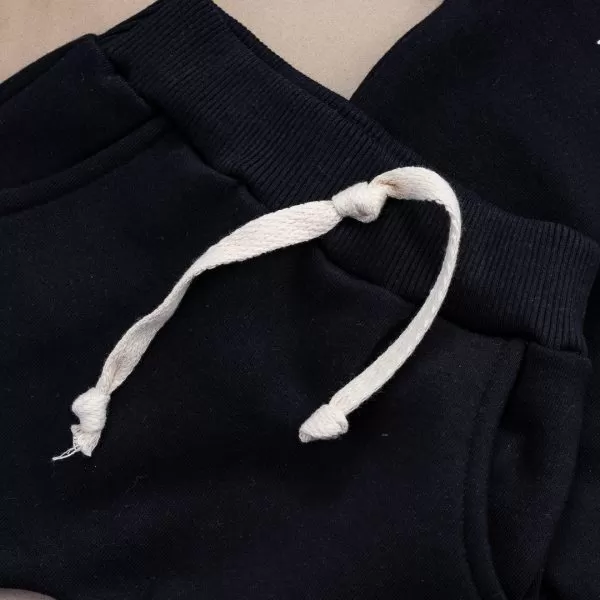 Conjunto Bebê Infantil Moletom e Calça Peluciado Unissex Preto - Image 3
