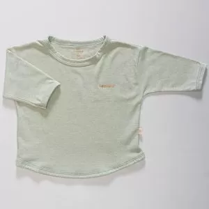 Camiseta Over Bebê Unissex Manga Longa Verde Oliva