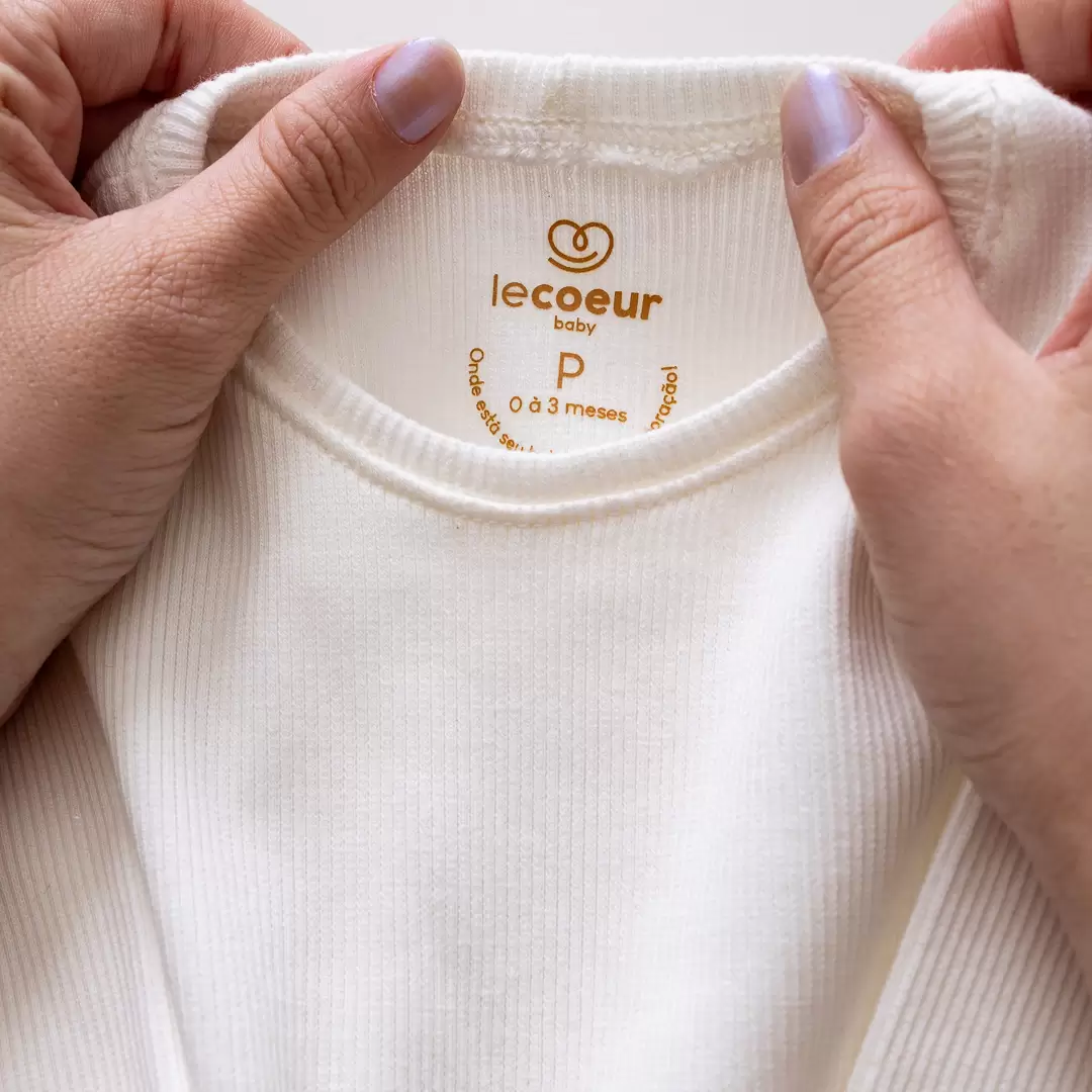 Camiseta Ribana 100% algodão confortavel unissex le coeur outono inverno varejo minimalista estiloso basico pratico leve moda bebe baby clean moderno inverno