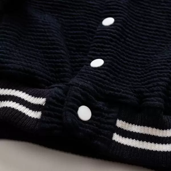 Jaqueta bomber malha 100% algodão confortavel unissex le coeur outono inverno varejo minimalista estiloso basico pratico facil abotoar leve moda bebe baby clean moderno
