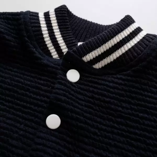 Jaqueta bomber malha 100% algodão confortavel unissex le coeur outono inverno varejo minimalista estiloso basico pratico facil abotoar leve moda bebe baby clean moderno
