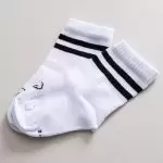 meia cano alto quentinha com 1 par branco listra confortavel neutro unissex le coeur outono inverno varejo minimalista estiloso basico pratico facil moda bebe
