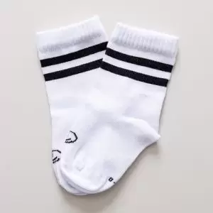 meia cano alto quentinha com 1 par branco listra confortavel neutro unissex le coeur outono inverno varejo minimalista estiloso basico pratico facil moda bebe
