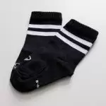 meia cano alto quentinha com 1 par preto listra confortavel neutro unissex le coeur outono inverno varejo minimalista estiloso basico pratico facil moda bebe