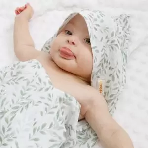 Toalha de Banho com Capuz - Folhas Verdes