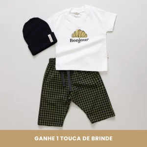 look Infantil Completo com Camiseta, Calça e Touca