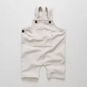 Jardineira Bebê Veludo Cotelê Unissex Off White