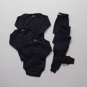 Kit Enxoval 3 Conjuntos Manga Longa Canelado