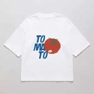 Camiseta Infantil Manga Curta Overboxy Tomato