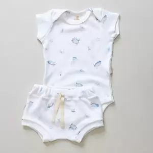 Conjunto Bebê Unissex Manga curta Estampa Fundo Do Mar